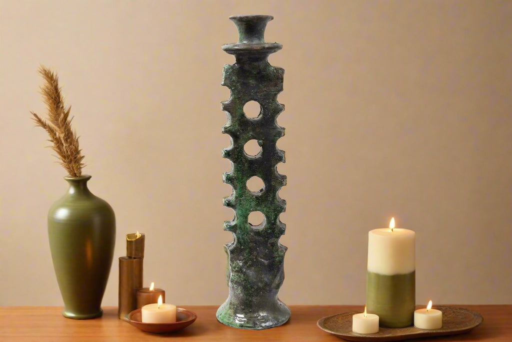 Spirit Tower – Green Tamegroute Candle Holder