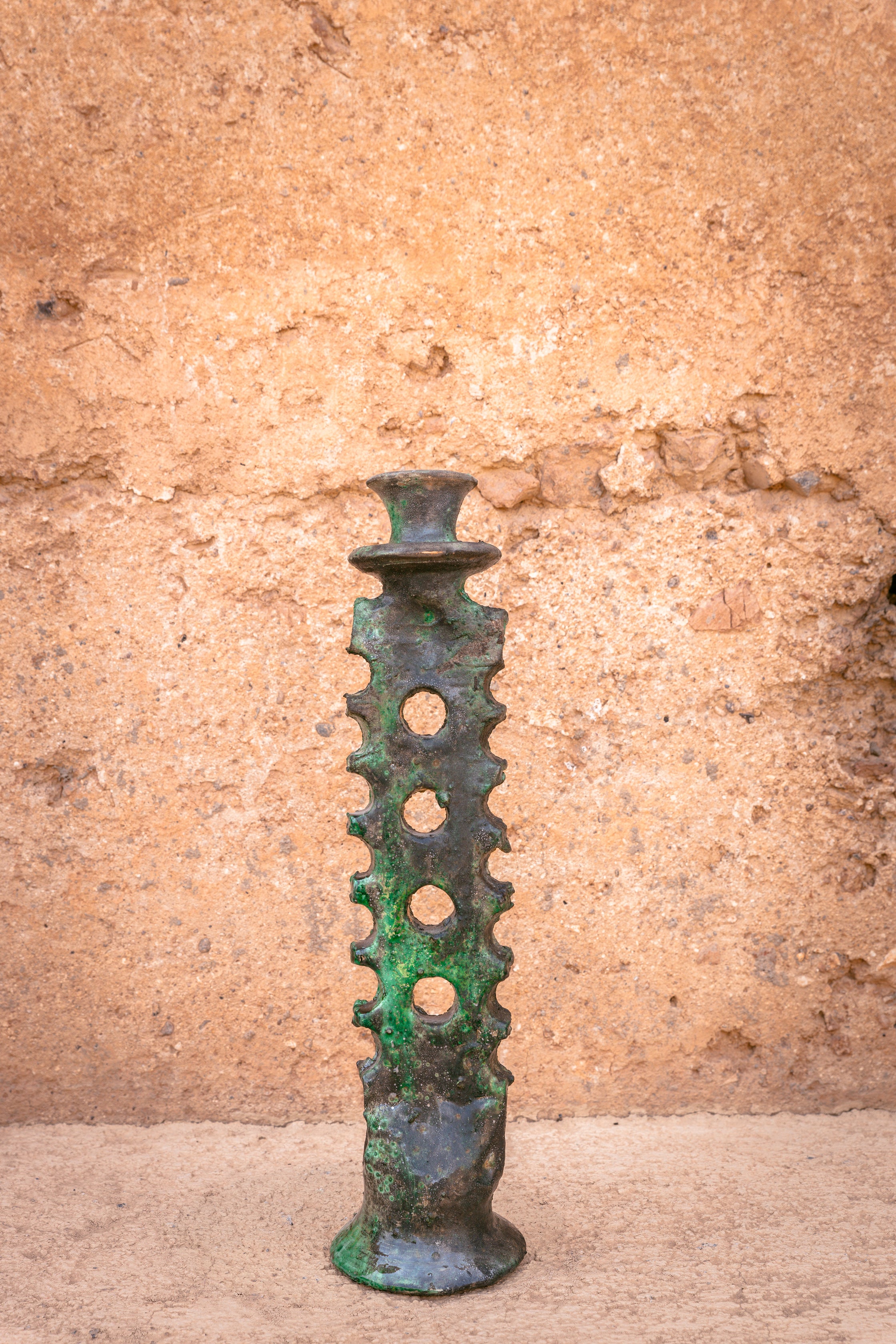 Spirit Tower – Green Tamegroute Candle Holder