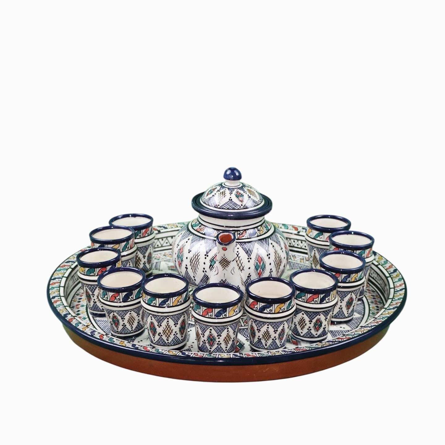 Moroccan Safi Ceramic Tea Set