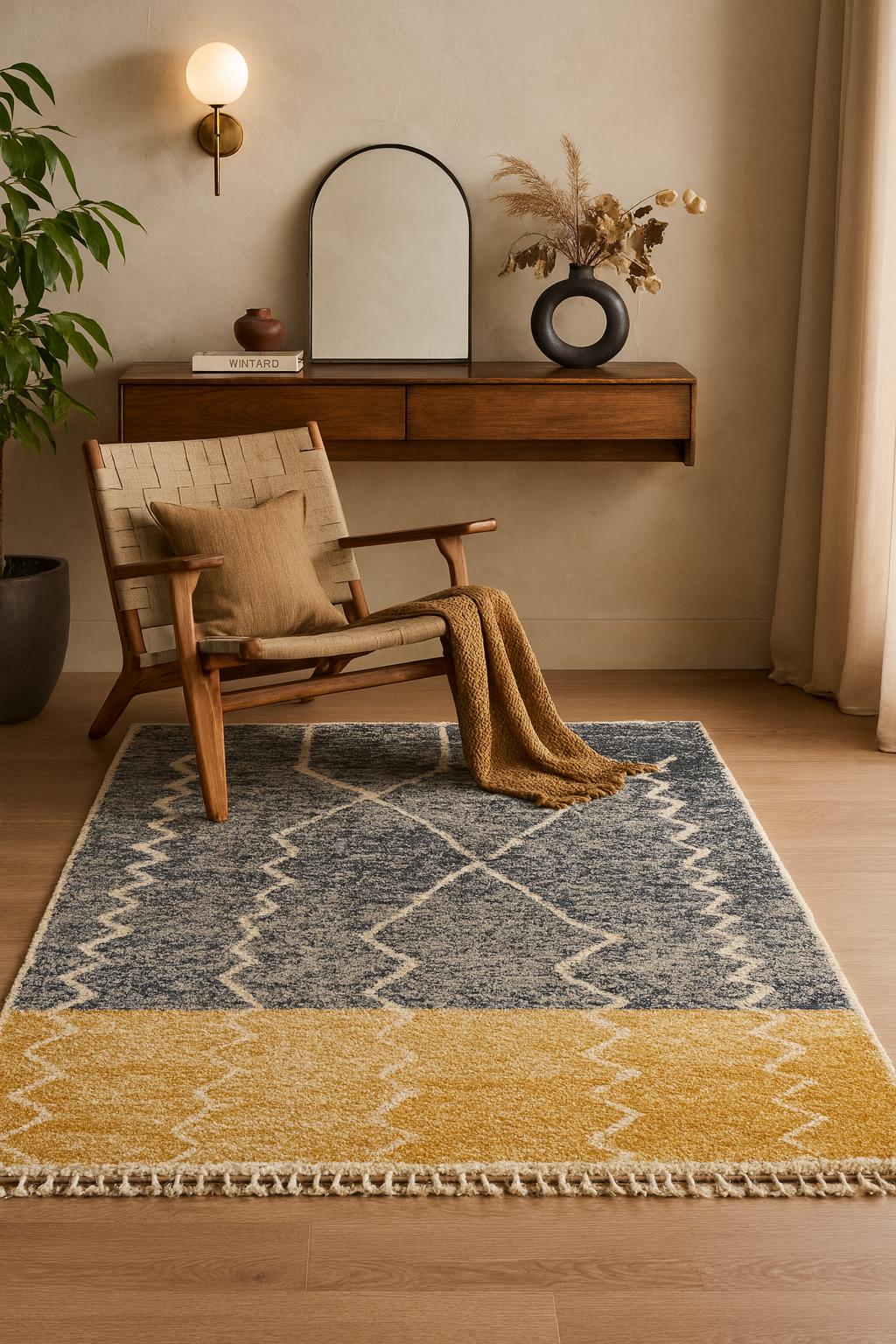Zig & Glow – Handwoven Geometric Rug