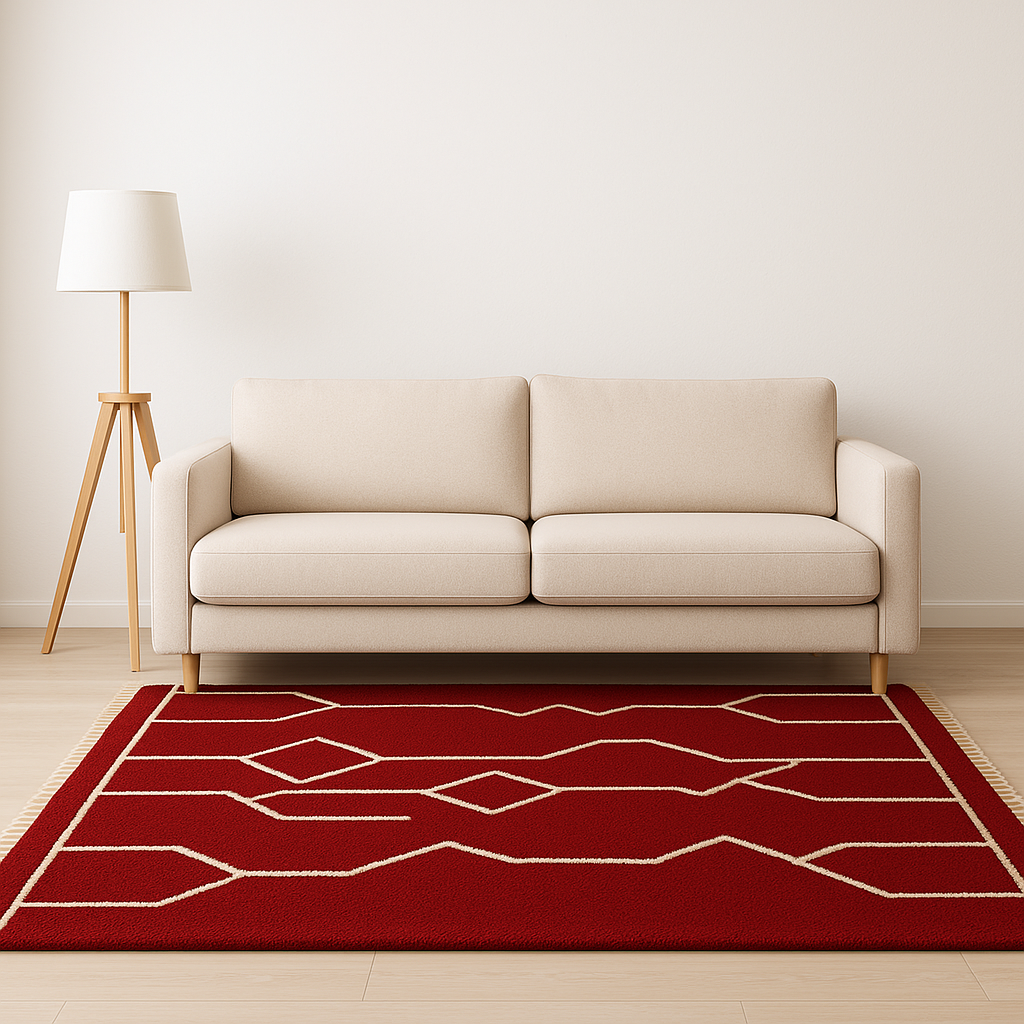 Atlas Red Diamond Rug