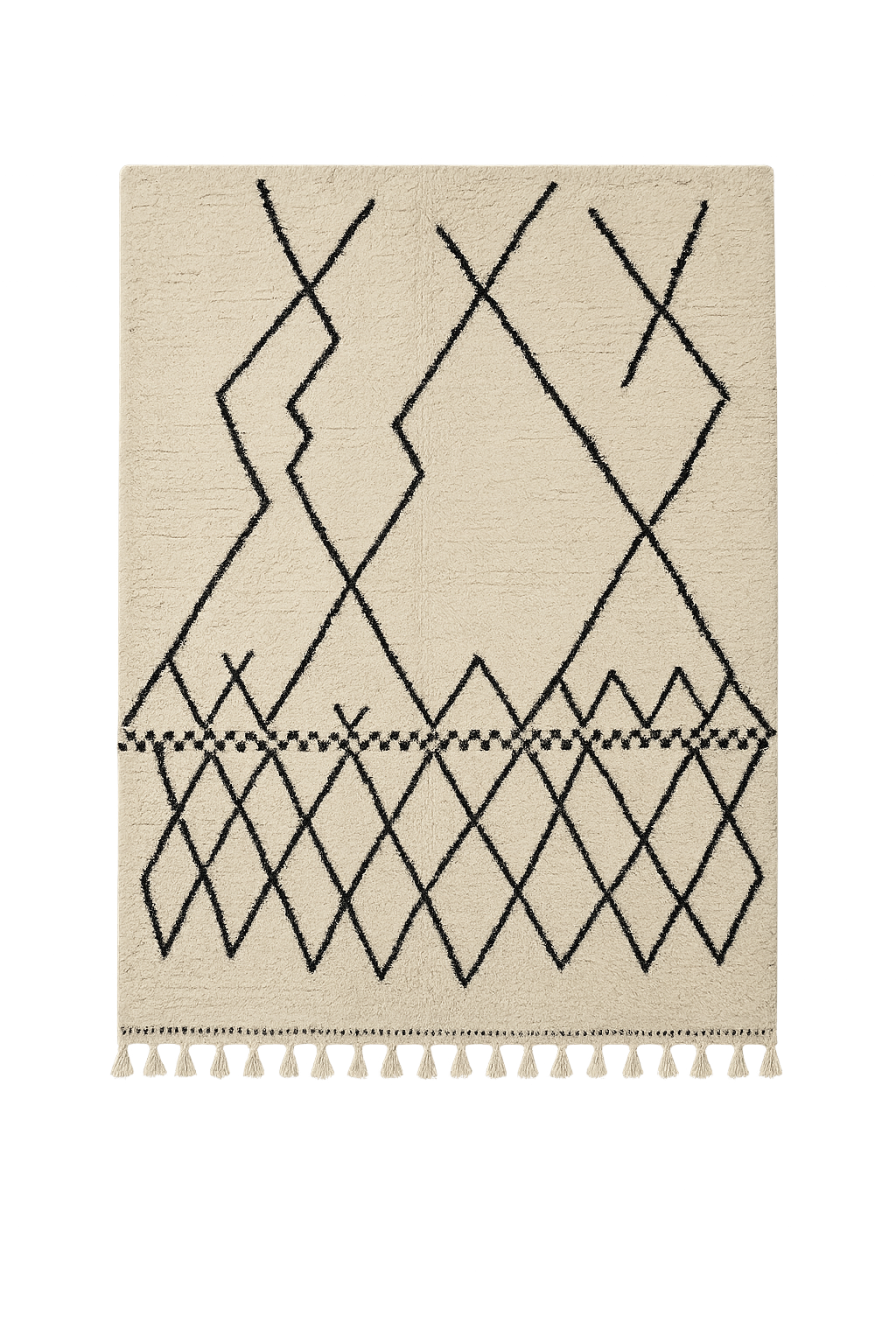 Atlas Noir & Blanc Rug. Geometric Elegance