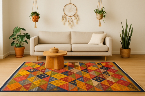 Atlas Diamonds Kilim Rug – Bohemian Mosaic