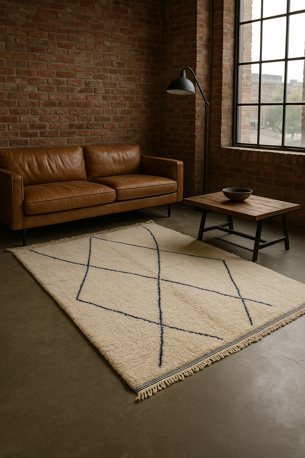 Atlas Minimal Rug – Indigo Lines